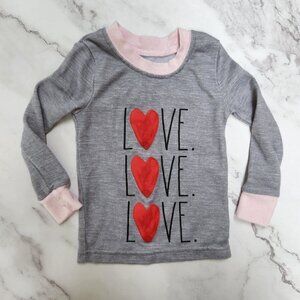 Rae Dunn Love Long Sleeve Grey Pajama Shirt Top 12M